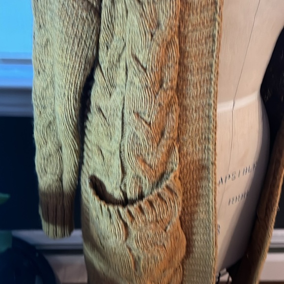 Mustard Gold Open Front Cardigan with Large Pockets - large - Picture 7 of 9